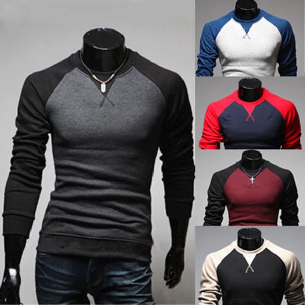 

2018 новый мужской slim fit o шеи с длинным рукавом мышцы футболка топы блузка работает футболка, Black;blue