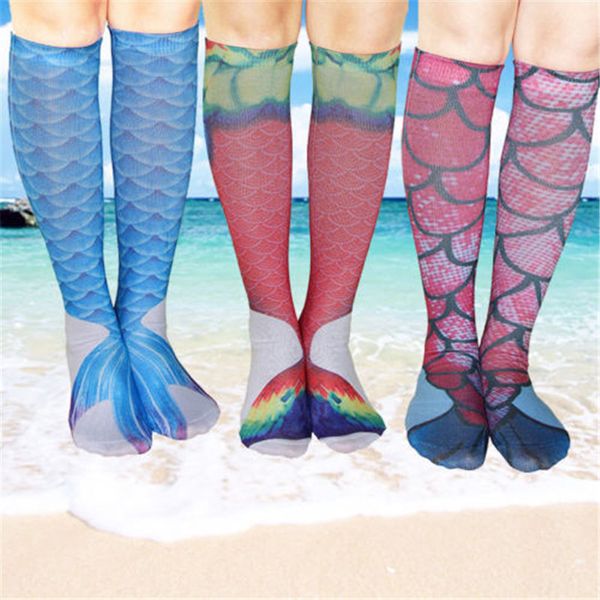 

mermaid thigh high stockings women's stocking colorful drop shipping, Black;white