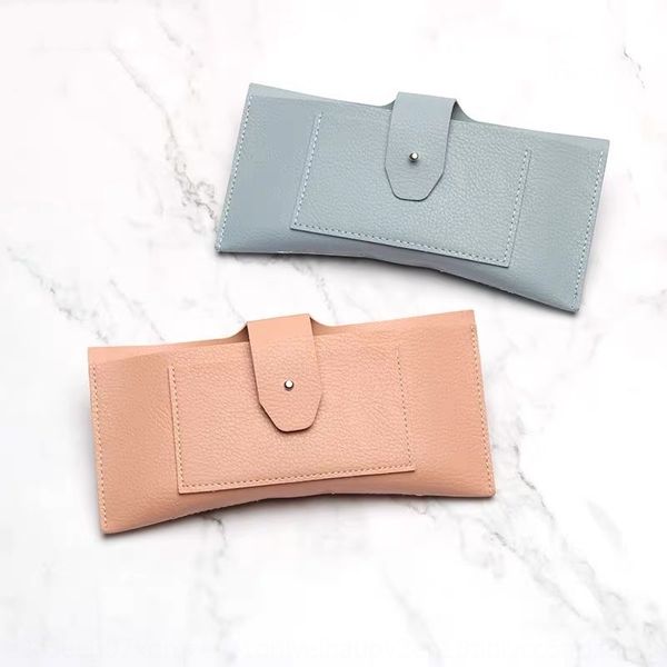 

leather box soft bag box pvc leather handmade sunglasses sunglasses bag, Blue