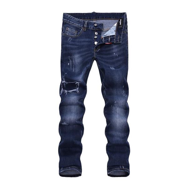 

new fashion jeans brand designer men pants fashion slim motorcycle trousers us size 28-38, Blue