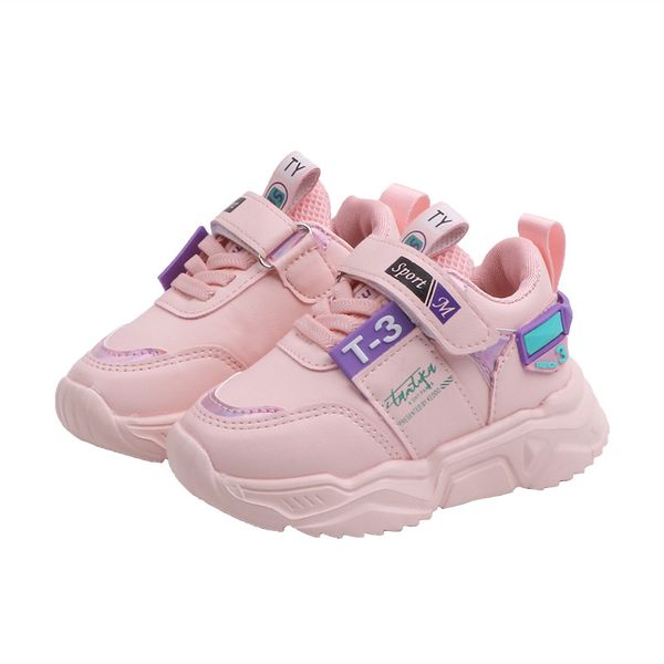 

2020 spring and autumn new cute pink children's sports girls shoes boys soft bottom running shoes breathable student shoes, Black;red