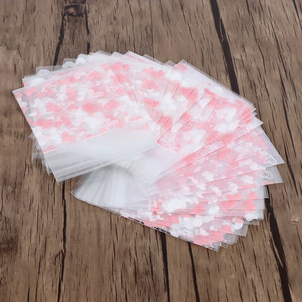

new 100pcs cute mini plastic self adhesive cookie candy cupcake package gifts bag wedding party birthday wrapping bags