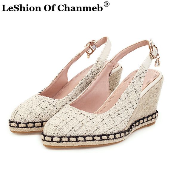 

мода sole клинья обувь для женщин ladies размер 33-43 slingback насосы женщина женщины клин насосы zapatos mujer, Black