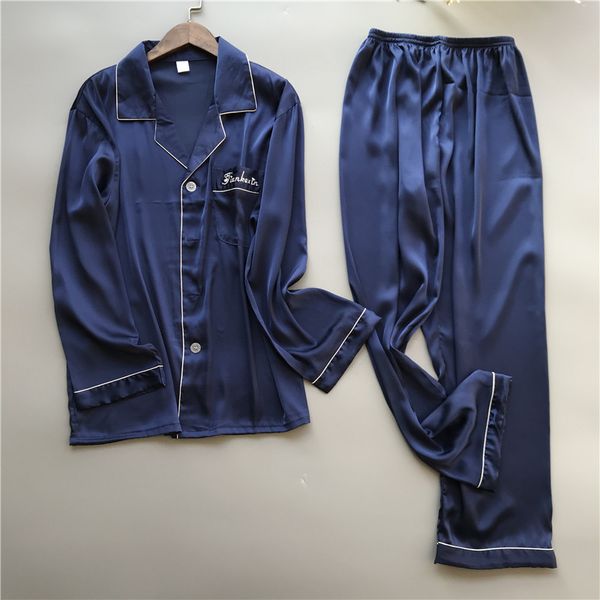 

women's sleepwear satin faux silk pajama set spring summer pajama women long sleeve shirt and long pants 2 pieces nightwear, Black;red