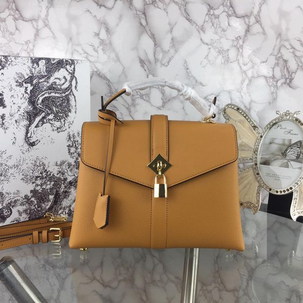 

new fashion luxury designer woman handbag cross body bags shoulder genuine leather tote purse bags metal padlock