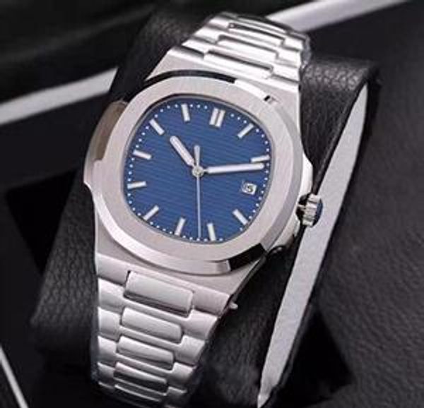 

2020 fashion automatic mechanical men watch blue dial sapphire stainles steel transparent glass back men watches ship, Slivery;brown