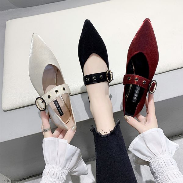 

casual woman shoe womens derby shoes all-match 2020 fashion women's elegant shallow mouth female footwear pointed toe leather, Black