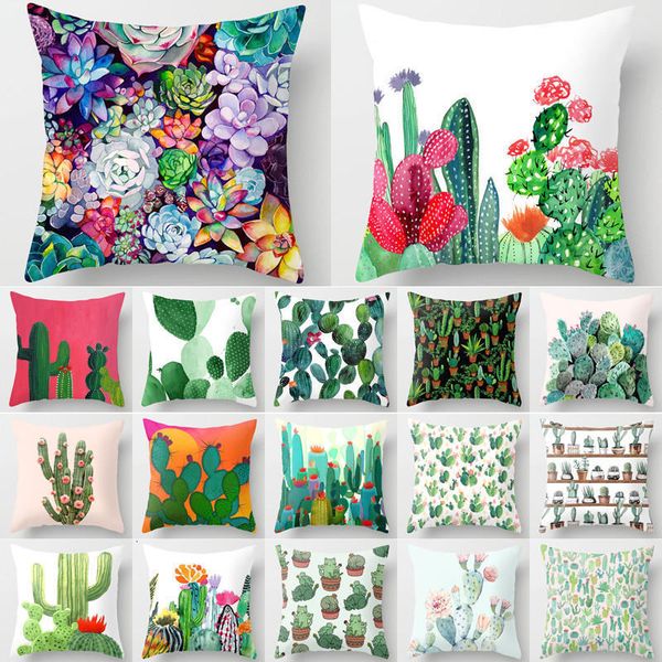 

тропический кактус лето растения pattern подушка обложка полиэстер home decor декоративные автокресло подушка обложка для софы 40829