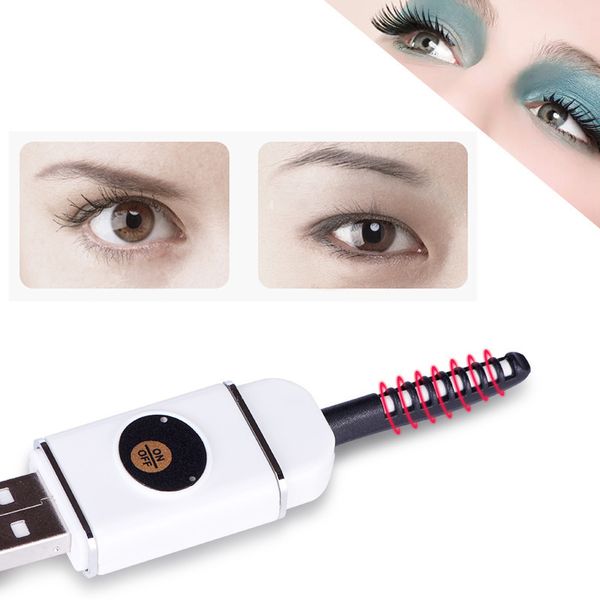 

heated eyelash curler usb rechargeable u disk shaped eyelash curling tool mini lash curler cj666