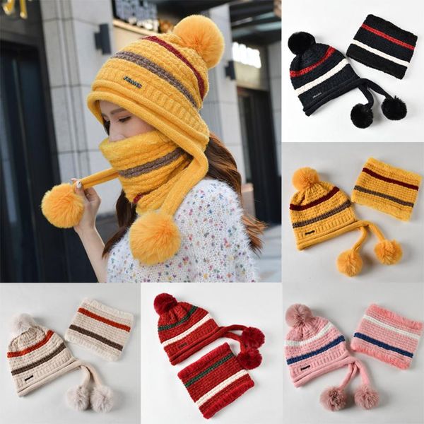 

new casual winter hat women girls keep warm winter casual beanies hat fashion knitted hemming ski #ss, Blue;gray