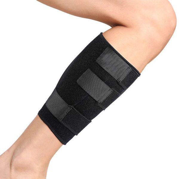 

1pcs adjustable basketball football calf shin support wrap brace band bandage splint sleeve injury guard running, Black