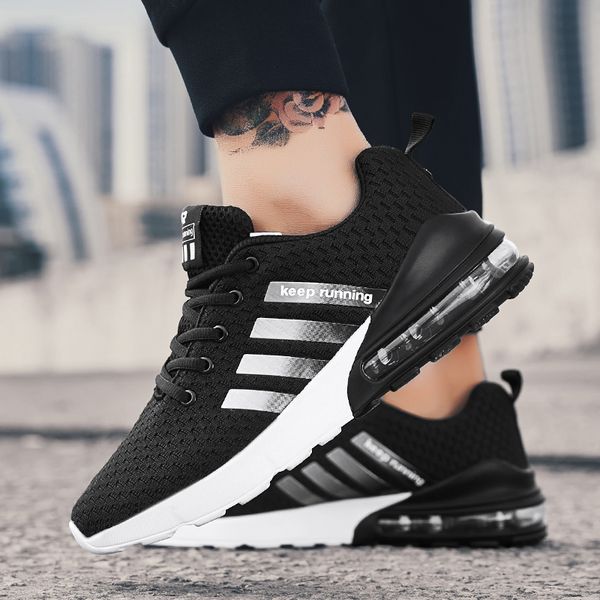 

2018 new casual shoes for men spring autumn lace up breathable mesh big size male shoes fashion sneaker men, Black