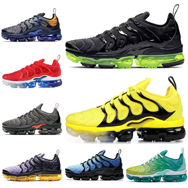 

Running Shoes Women Men Air Vapormax Plus Triple Black White Cool Grey Hyper Blue Obsidian LEMON LIME Mens Trainers Sports Sneakers
