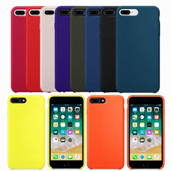 

the official solid color liquid silicone is suitable for apple 8 8plus x xs xsma 11pro anti-fall mobile phone case boxed