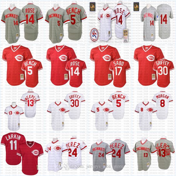 

цинциннати мужчины джонни bench джо морган дэйв консепсьон пит роуз крис sabo tony perez кен гриффи пережитка дешевые бейсбол джерси, Blue;black