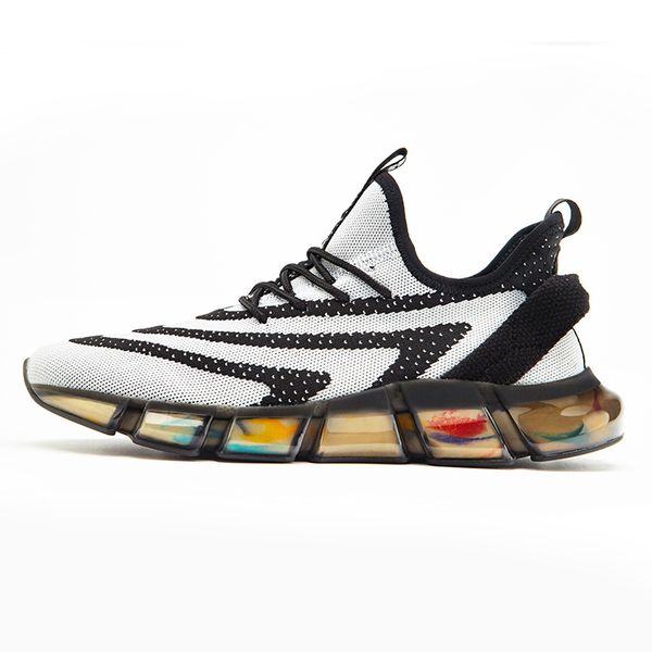 

summer breathable flying woven lightweight men's comfortable casual shoes non-slip wear-resistant running shoes lace-up sneakers, Black
