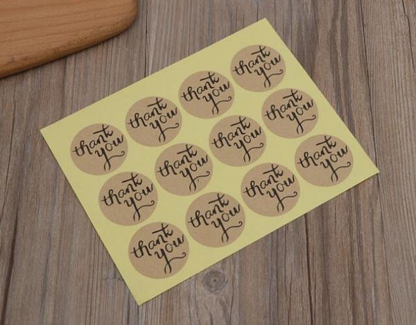 

home festive 12 pcs/sheet kraft paper thank you gift tags wedding favors party accessories christmas diy wedding vintage wedding lables