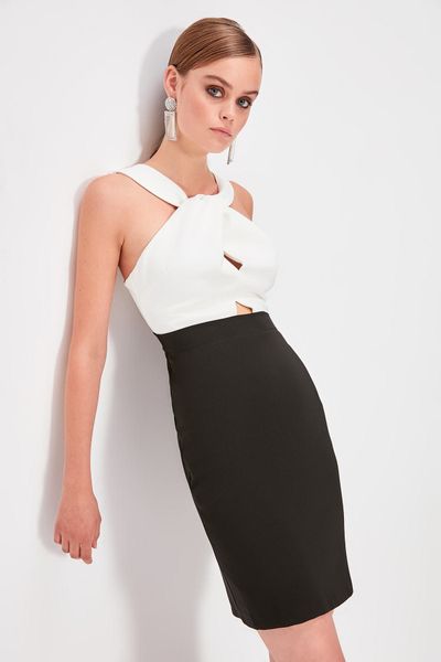 

trend sticker detail dress, Black;gray