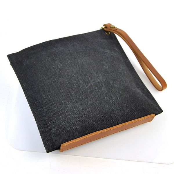 

women canvas clutch handbag men wrist bag simple elegant cellphone mobile purse classic lady practical designer brand new bags