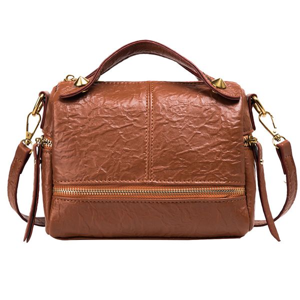 

pu leather women handbag pleated zipper ladies hand purse bags fashion messenger crossbody bags for women sac main