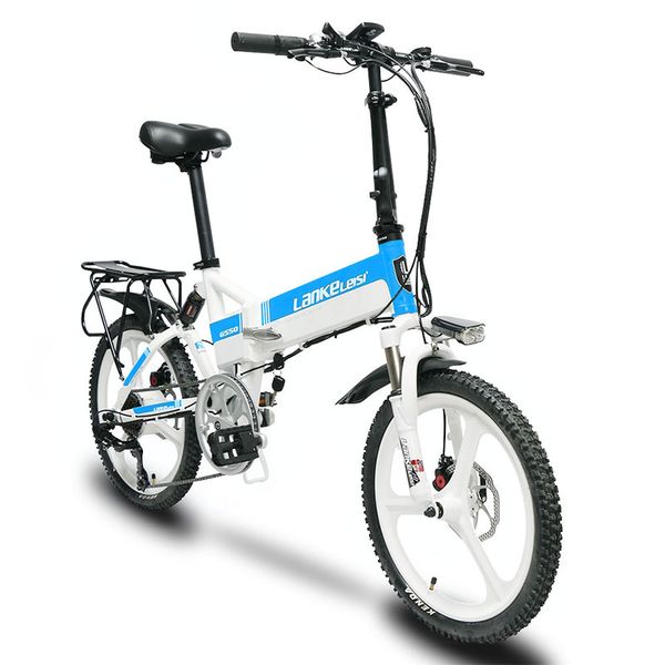 

Cyru her g550 240w 48v motor e bike 7 peed mechanical di c brake folding electric bike with mart peedometer, Silver;blue