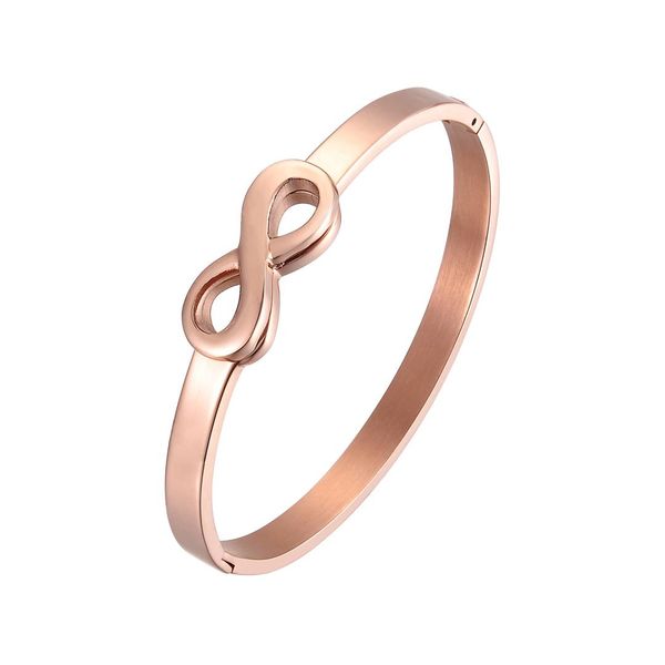 

2019 new trendy oval symbol couple bracelets stainless steel silver "8"bangles for lover's women bracelet jewelry gift party, Black
