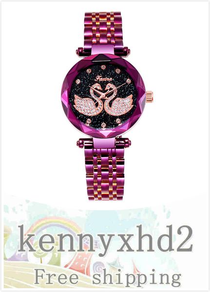 

explosion models female watch swan star watch female waterproof fashion simple quartz, Slivery;brown