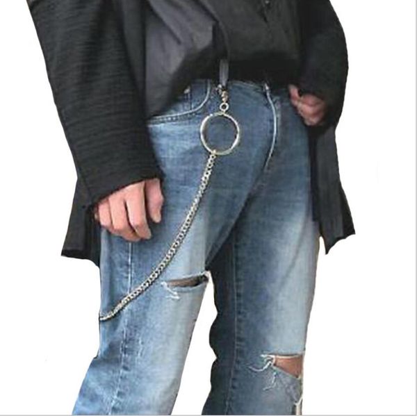 

long metal wallet belt chain rock punk trousers hipster pant jean keychain silver ring clip keyring men's hiphop jewelry 65cm