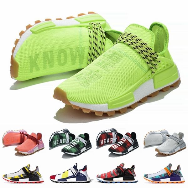 

2019 blue plaid solar pack hu inspiration human race men running shoes pharrell williams sun calm heart mind women mens sports sneakers