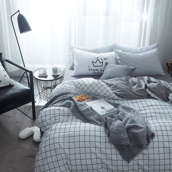 100 Cotton Plaid Duvet Cover Set Twin Queen King Brief Men S