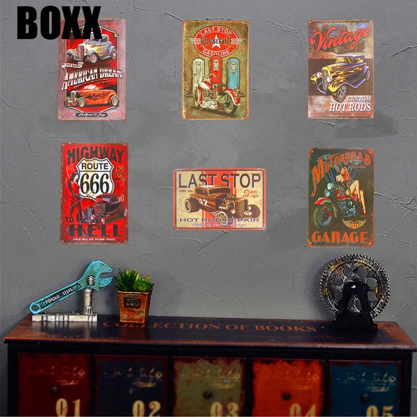 

vintage metal tin signs pin-up girl garage muscle car man cave wall plaque garage poster pub bar home wall decor