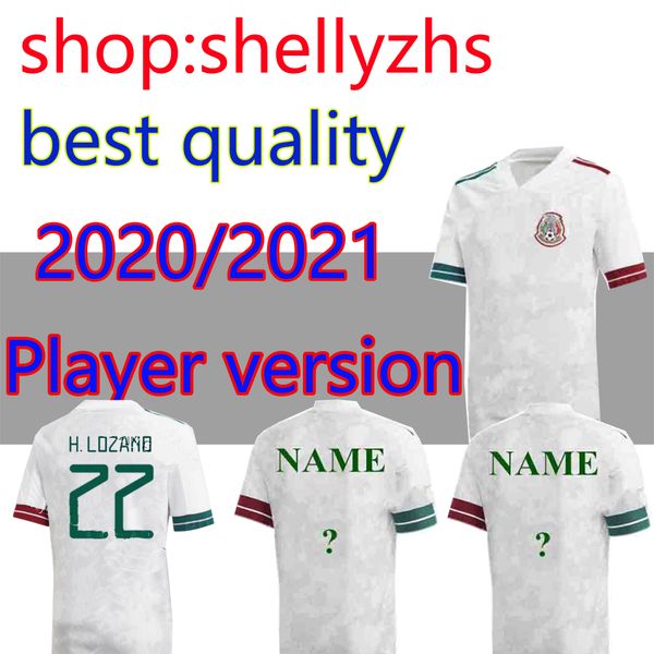 

20 21 игрок версия мексика футбол джерси расстояние белый h.lozano dos santos чичарито 2020 2021 национальная команда футбола спортов сорочк, Black;yellow