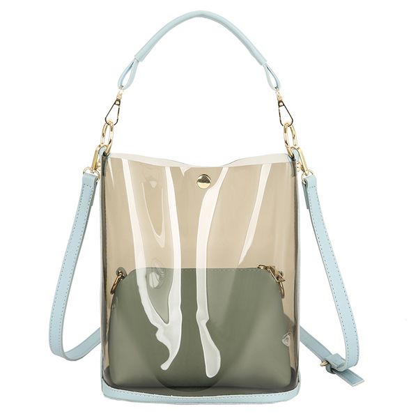 

2pcs fashion women clear transparent jelly shoulder bag candy summer beach handbag crossbody woman messenger bags bolsa feminina
