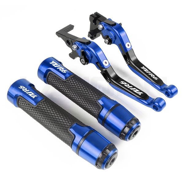 

motorcycle yzf r6 cnc brake clutch lever & 7/8 22mm handlebar grips for yamaha yzfr6 1999-2001 2002 2003 2004 yzf-r6 accessories