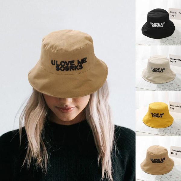 

embroidered letters sun hat women men fashion summer beach hats letters cap fisherman flat caps new product#guahao