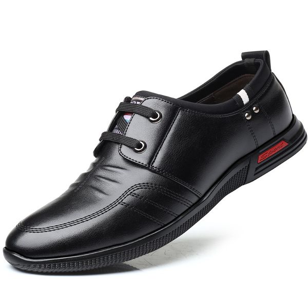 

2019 men shoes microfiber leather men dress shoes men's business casual classic gentleman leather casual lh55, Black