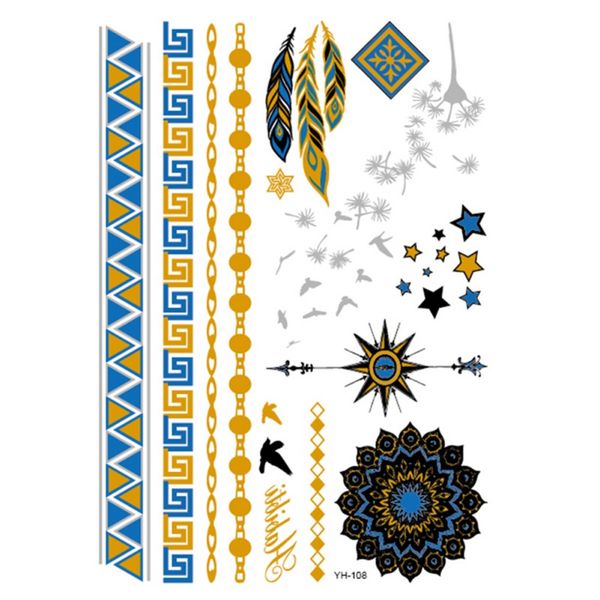 

temporary sticker mystic fake tattoos colorful beauty body art pattern boho ethnic style fake tattoos stickers hot