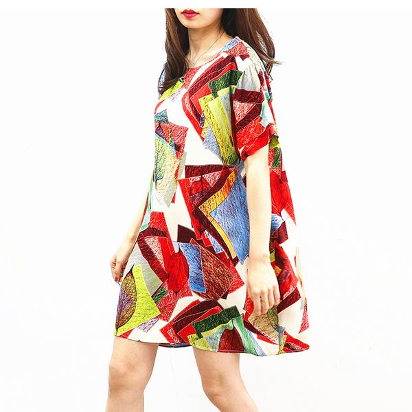 

Floral Print Womens Summer Cute Style Dresses Crew Neck Short Sleeve Female Clothing Fashion Casual Apparel