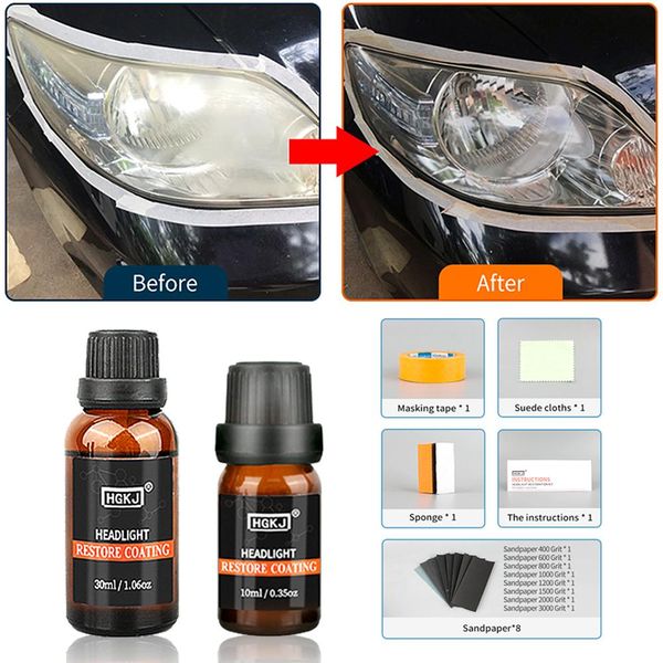 

car polish headlight repair retreading restoration kit car light cleaner ceramic coating scratch remover 30ml care