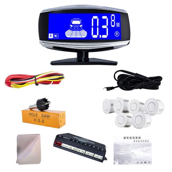 

lcd dual display 4/6/8 parking sensor car auto vehicle reversing radar monitor lcd blue screen display front and rear distance