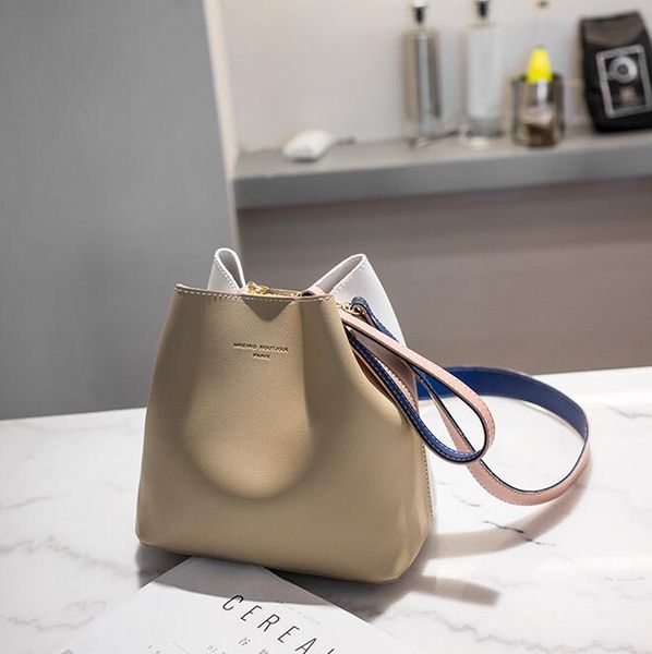 

designer luxury handbags purses women fashion bucket bag with designer contrast color and three color sweet lady nice cow classic hand bag