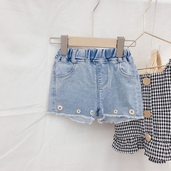 

children's daisy and shorts and jeans babies' all-match pants girls wear jeans shorts little girl, Blue