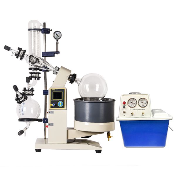 

zoibkd new 5l lab rotary evaporator glass motor lift rotary evaporation apparatus with circulating water vacuum pump