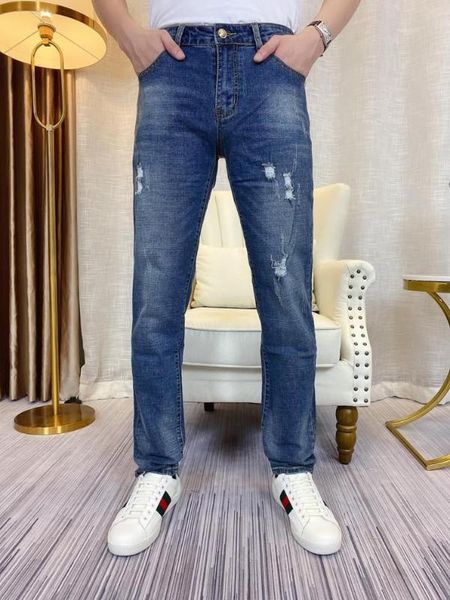

w6961 fashion men's jeans 2020 runway luxury european design party style men's clothing, Blue