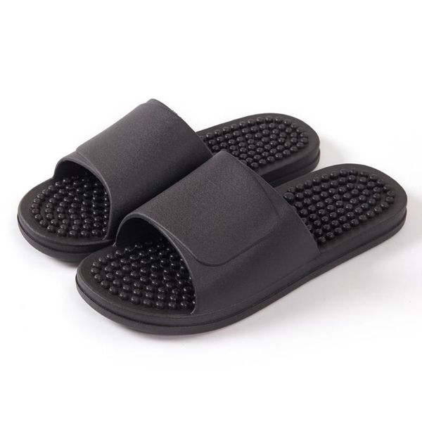 

summer slippers indoor outdoor slippers leisure non-slip couple massage bathroom personality soft comfortable, Black