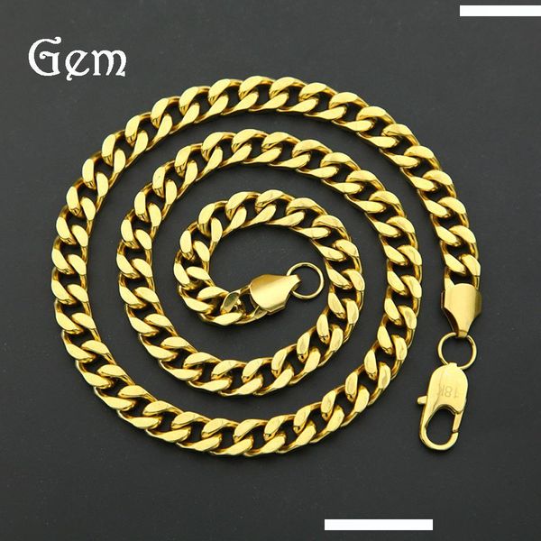 

mens stainless steel curb cuban chain link necklace boys mens fashion chain clasp link jewelry, Silver