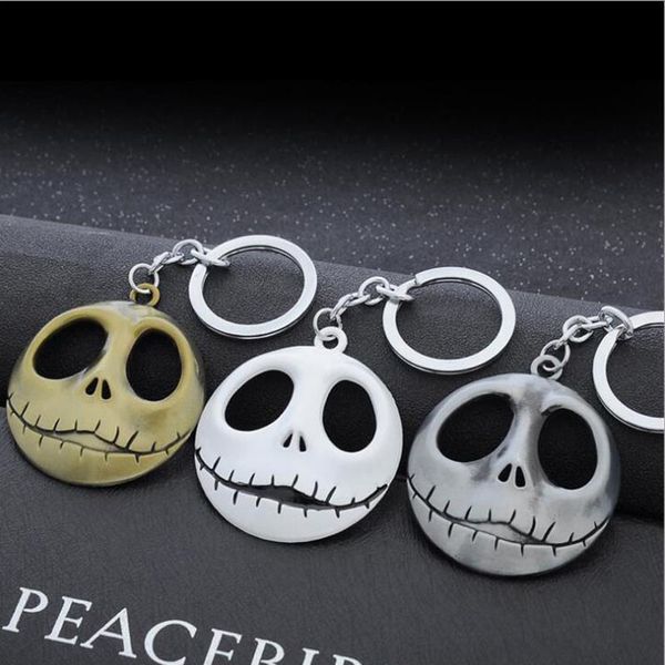 

1pcs/lot movie jewelry skellington men key chain the nightmare before christmas pumpkin king santa jack keychain, Silver