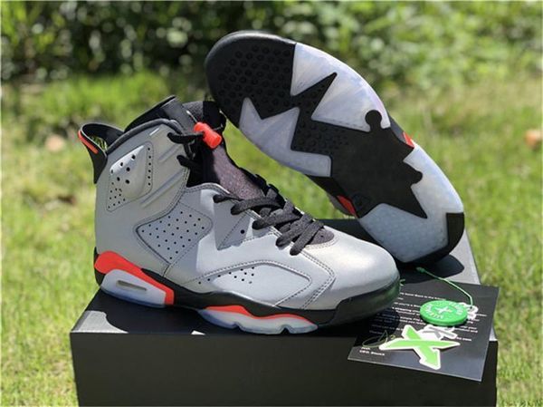 

2020 authentic 6 jsp reflective silver black infrared bugs bunny men basketball shoes ci4072 -001 running shoes sneakers size 7 -13
