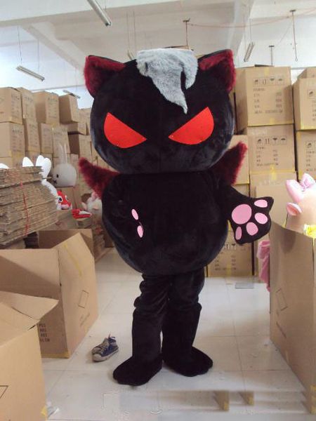 2019 Factory Outlets heißes schwarzes Katzenmaskottchenkostüm, kostenloser Versand