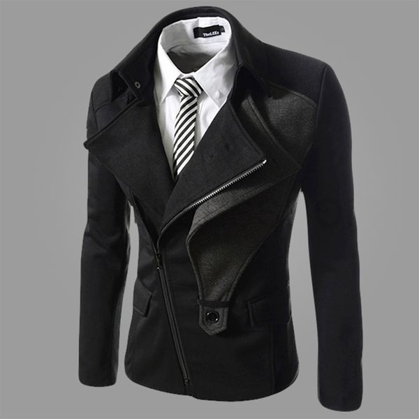 

2016 british collectibles oblique zipper jacket explosion models new winter fashion casual jacket korean men, Black